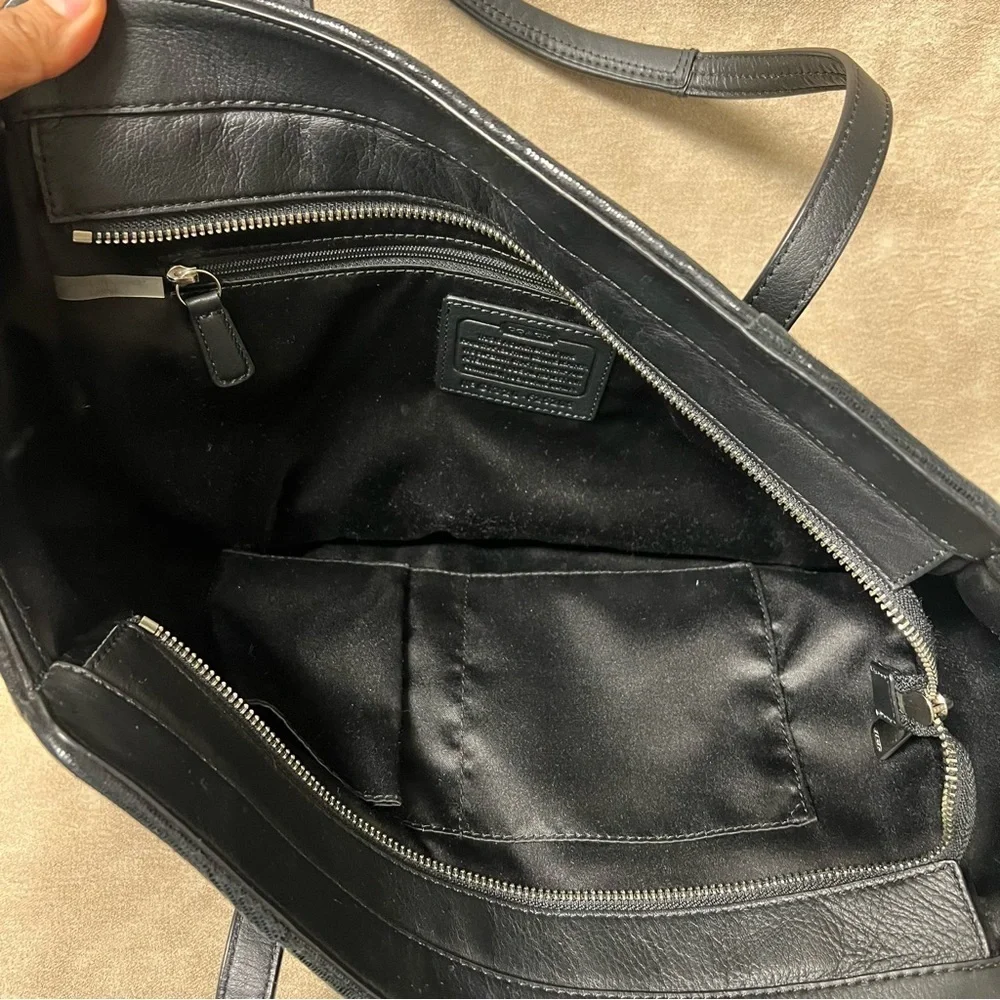 COACH Taylor Leather Alexis Carryall Shoulder Bag Purse in Black F25205